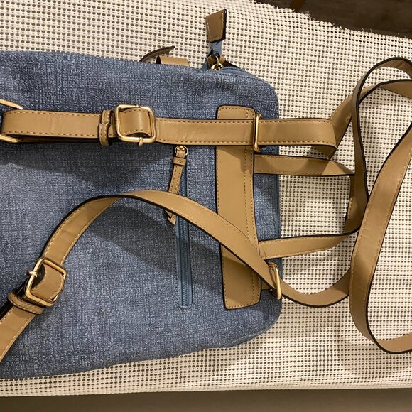 Faux Linen Convertible Backpack - Picture 2 of 2